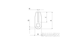 Kompaktes Silikonprofil, U-Form mit Hohlkammer - 0188