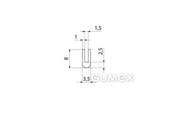 Kompaktes Silikonprofil, U-Form - 0104