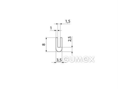 Kompaktes Silikonprofil, U-Form - 0104