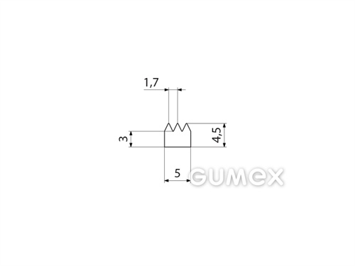 Kompaktes Silikonprofil, mit Formgebung - 0161
