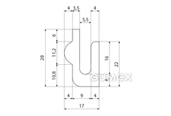 Kompaktes Silikonprofil, U-Form - 0176