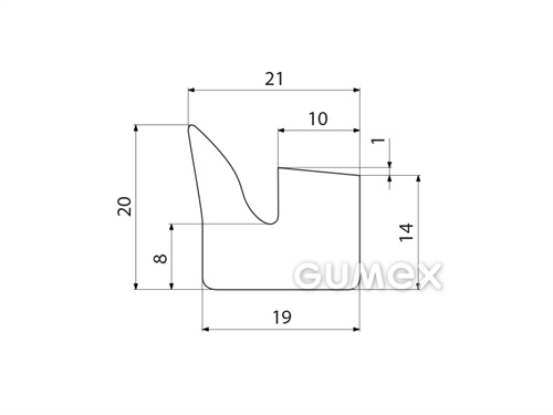 Kompaktes Silikonprofil, V-Form - 0506