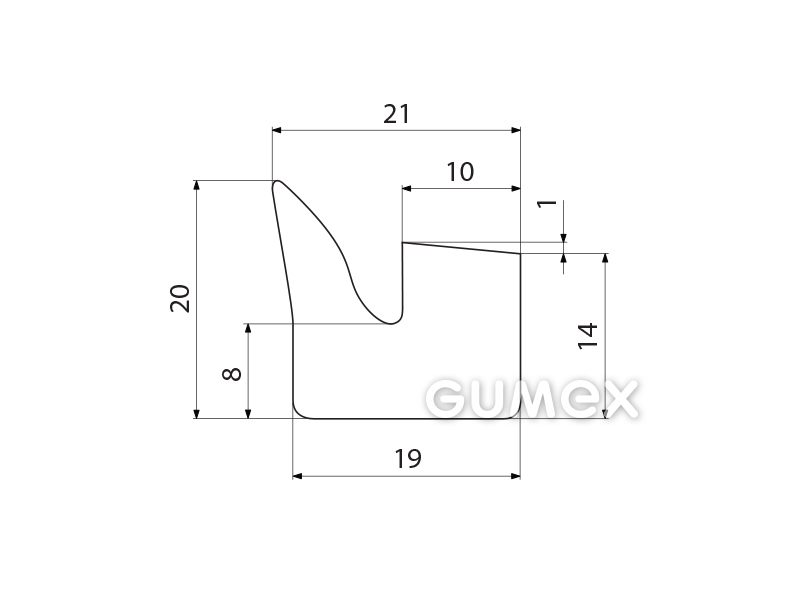 Kompaktes Silikonprofil, V-Form - 0506