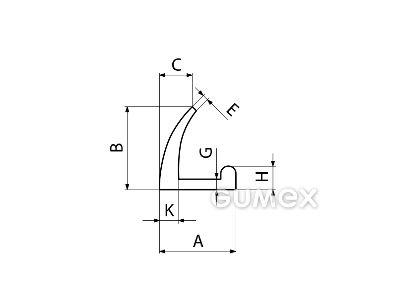 Kompaktes Silikonprofil, L-Form - 0135