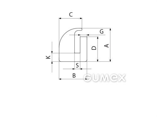 Kompaktes Silikonprofil, U-Form - 0173