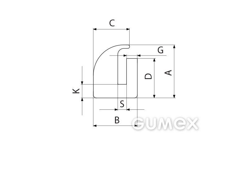 Kompaktes Silikonprofil, U-Form - 0173