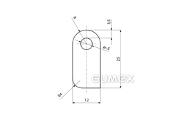 Kompaktes Silikonprofil, D-Form mit Hohlkammer - 0111