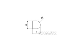 Kompaktes Silikonprofil, D-Form - 0106