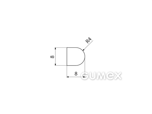 Kompaktes Silikonprofil, D-Form - 0106