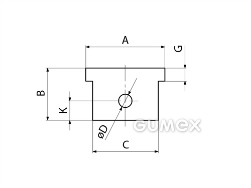 Kompaktes Silikonprofil, T-Form mit Hohlkammer - 0151
