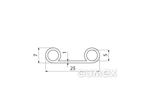 Kompaktes Silikonprofil, mit Formgebung, Hohlkammern - 0128