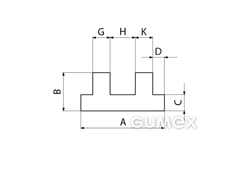 Kompaktes Silikonprofil, U-Form - 0512