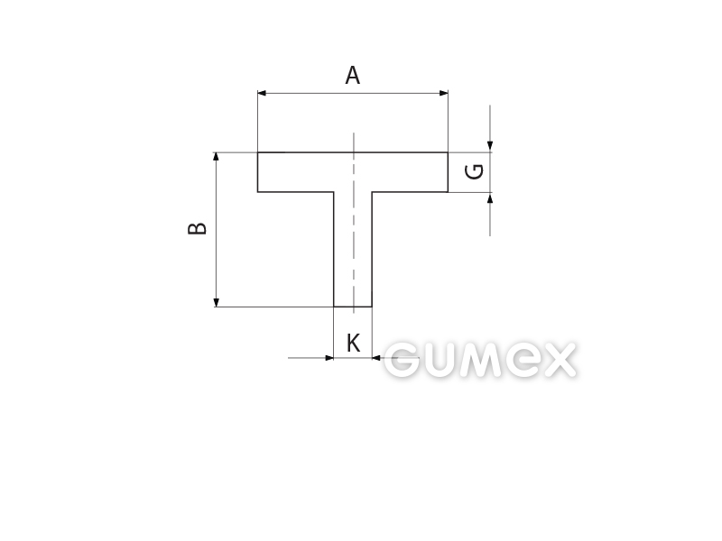 Kompaktes Silikonprofil, T-Form - 0143, 