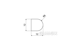 Kompaktes Silikonprofil, D-Form - 0106