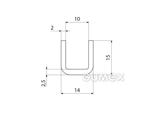 Kompaktes Silikonprofil, U-Form - 0517