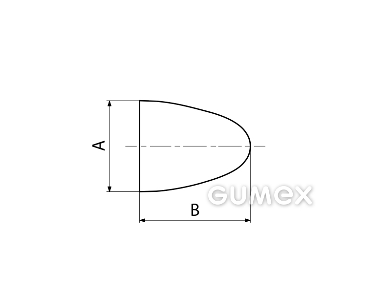 Kompaktes Silikonprofil, D-Form - 0160, 