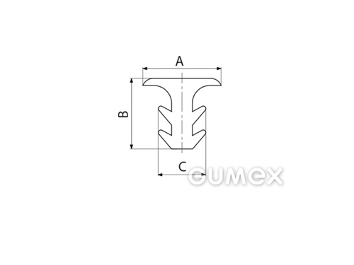 Kompaktes Silikonprofil, T-Form - 0185