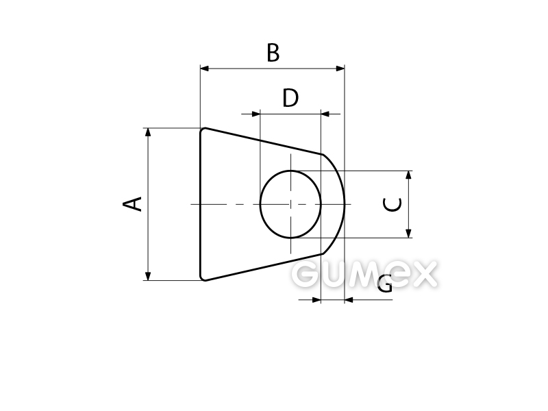 Kompaktes Silikonprofil, D-Form mit Hohlkammer - 0126