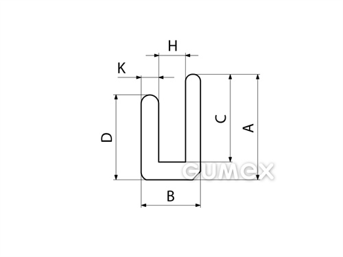 Kompaktes Silikonprofil, U-Form - 0146