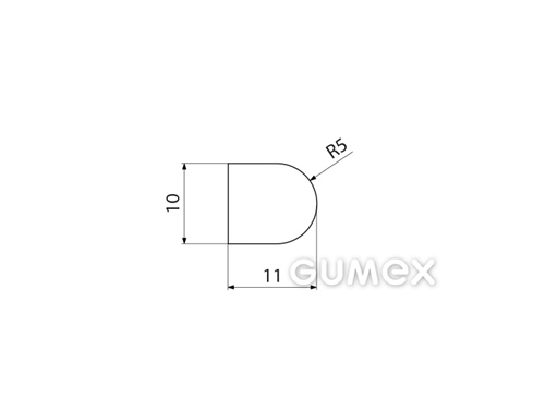 Kompaktes Silikonprofil, D-Form - 0106