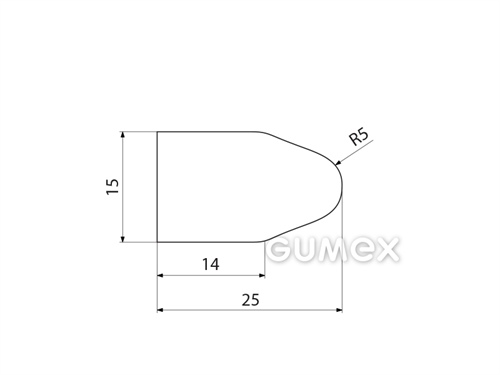 Kompaktes Silikonprofil, D-Form - 0119