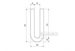 Kompaktes Silikonprofil, U-Form - 0104