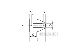 Kompaktes Silikonprofil, D-Form mit Hohlkammer - 0159