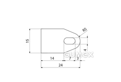Kompaktes Silikonprofil, D-Form mit Hohlkammer - 0159