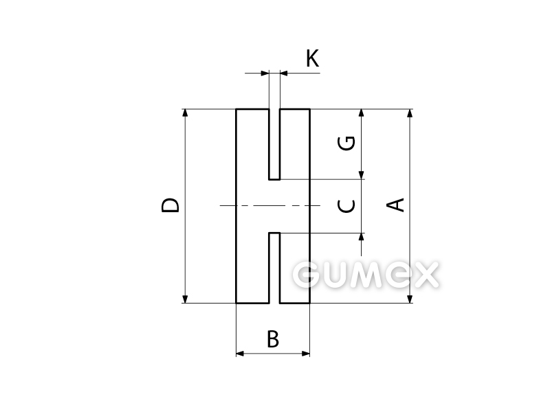 Kompaktes Silikonprofil, H-Form - 0155, 