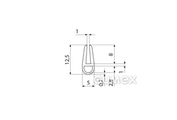 Kompaktes Silikonprofil, U-Form mit Hohlkammer - 0188