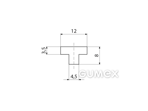 Kompaktes Silikonprofil, T-Form - 0143
