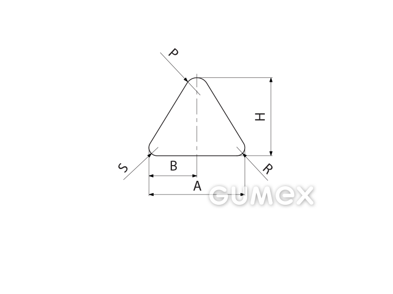 Kompaktes Silikonprofil, Dreieck-Form - 0030, 