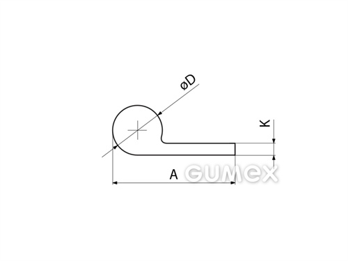 Kompaktes Silikonprofil, P-Form - 0211