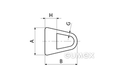 Kompaktes Silikonprofil, D-Form mit Hohlkammer - 0125