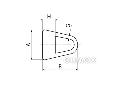 Kompaktes Silikonprofil, D-Form mit Hohlkammer - 0125