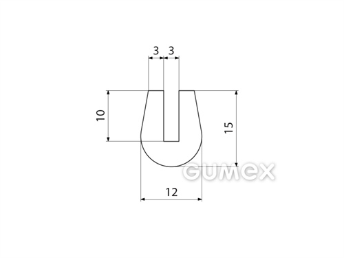 Kompaktes Silikonprofil, U-Form - 0145