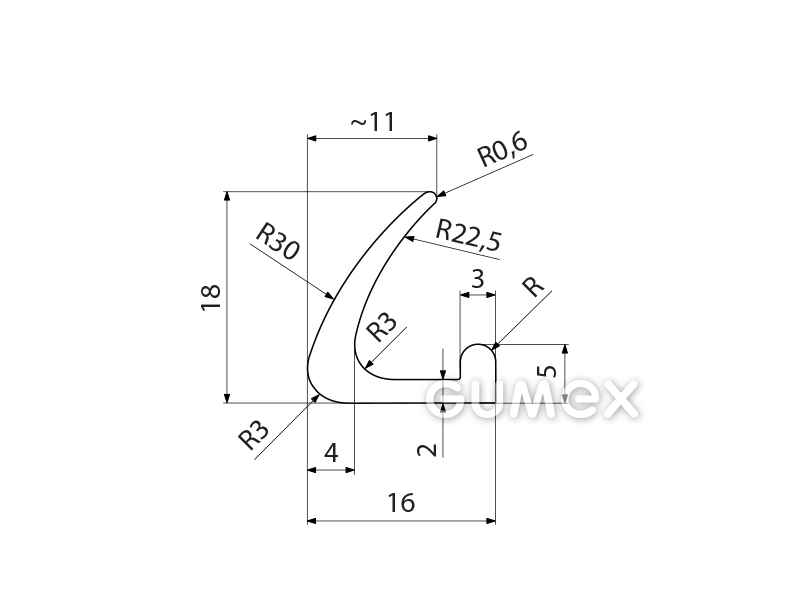Kompaktes Silikonprofil, L-Form - 0135