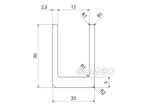 Kompaktes Silikonprofil, U-Form - 0517