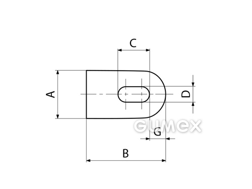 Kompaktes Silikonprofil, D-Form mit Hohlkammer - 0110