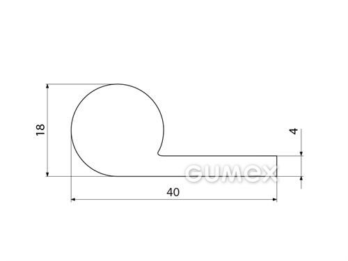 Kompaktes Silikonprofil, P-Form - 0211