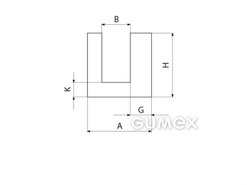 Kompaktes Silikonprofil, U-Form - 0103