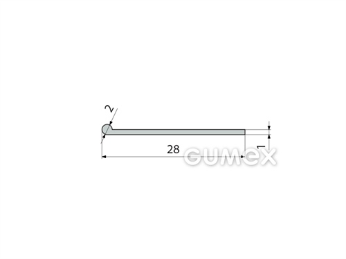 Kompaktes Silikonprofil, P-Form - 0211