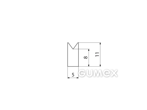 Kompaktes Silikonprofil, V-Form - 0509