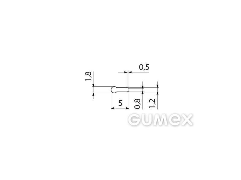 Kompaktes Silikonprofil, I-Form - 0171