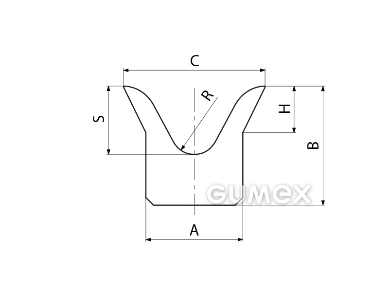 Kompaktes Silikonprofil, V-Form - 0503, 