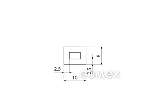 Kompaktes Silikonprofil, Rechteckform mit Hohlkammer - 0153