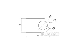 Kompaktes Silikonprofil, D-Form mit Hohlkammer - 0111