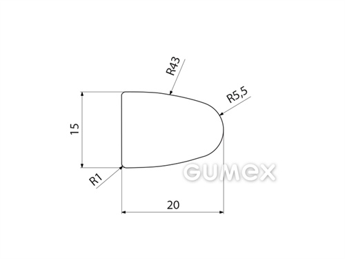 Kompaktes Silikonprofil, D-Form - 0160