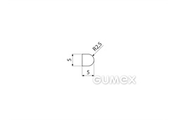 Kompaktes Silikonprofil, D-Form - 0106