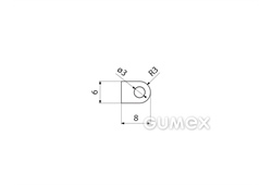 Kompaktes Silikonprofil, D-Form mit Hohlkammer - 0111